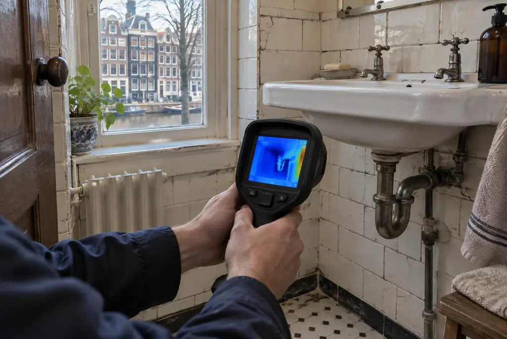 Lekdetectie Soesterberg – badkamer met oude leidingen achter de tegels