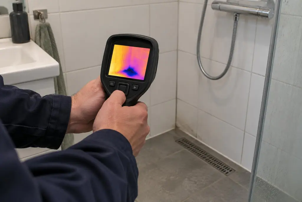 Lekdetectie Soesterberg – lekdetectiespecialist met warmtebeeldcamera in een badkamer