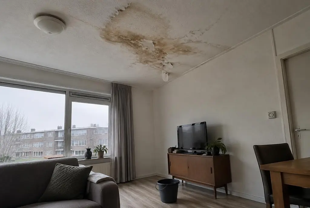 Lekdetectie Soesterberg – vochtplek op het plafond onder een badkamer
